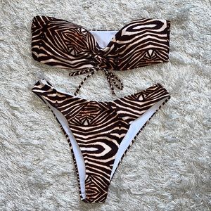 2 piece zebra print bikini